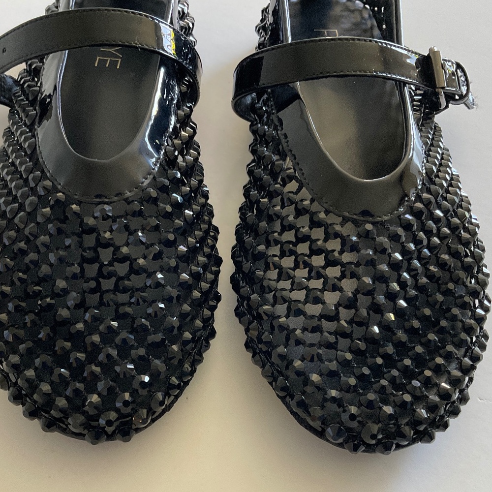 RAYE Noam Flat Mary Jane Crystal Embellished Black Size 7 LIKE NEW - Picture 8 of 12